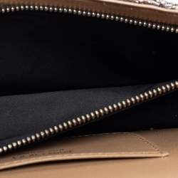 Pre Owned Jimmy Choo Metallic Silver/Gold Lace Chain Clutch