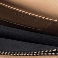 Pre Owned Jimmy Choo Metallic Silver/Gold Lace Chain Clutch