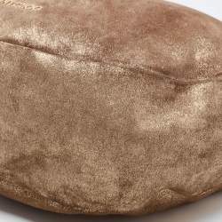 Pre Owned Jimmy Choo Metallic Beige Suede Solar Hobo