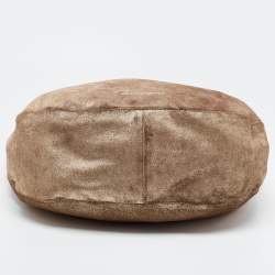 Pre Owned Jimmy Choo Metallic Beige Suede Solar Hobo