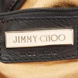 Pre Owned Jimmy Choo Black Perforated Leather Shoulder Bag