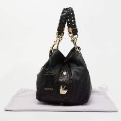 Pre Owned Jimmy Choo Black Perforated Leather Shoulder Bag