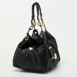 Pre Owned Jimmy Choo Black Perforated Leather Shoulder Bag