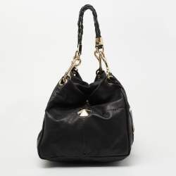 Pre Owned Jimmy Choo Black Perforated Leather Shoulder Bag