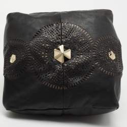 Pre Owned Jimmy Choo Black Perforated Leather Shoulder Bag