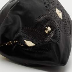 Pre Owned Jimmy Choo Black Perforated Leather Shoulder Bag