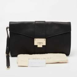 Pre Owned Jimmy Choo Black Leather Rebel Clutch