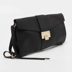 Pre Owned Jimmy Choo Black Leather Rebel Clutch