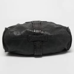 Pre Owned Jimmy Choo Black Leather and Snakeskin Ramona Shoulder Bag