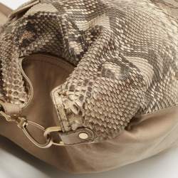 Jimmy Choo Beige/Brown Python Satchel