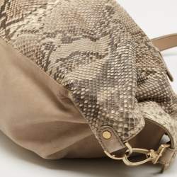 Jimmy Choo Beige/Brown Python Satchel
