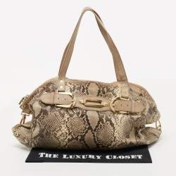 Jimmy Choo Beige/Brown Python Satchel
