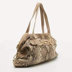 Jimmy Choo Beige/Brown Python Satchel