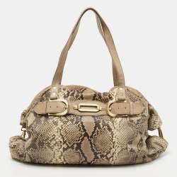 Jimmy Choo Beige/Brown Python Satchel