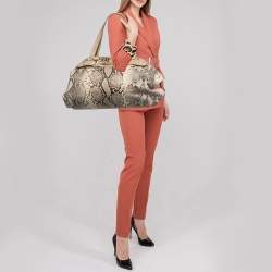 Jimmy Choo Beige/Brown Python Satchel
