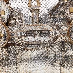 Pre Owned Jimmy Choo Metallic Python Leather Tulita Shoulder Bag