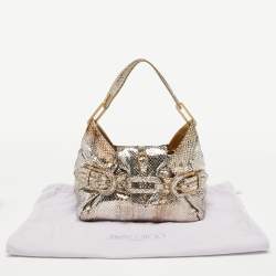 Pre Owned Jimmy Choo Gold/Silver Snakeskin Small Tulita Shoulder Bag