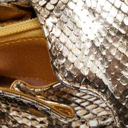 Pre Owned Jimmy Choo Gold/Silver Snakeskin Small Tulita Shoulder Bag
