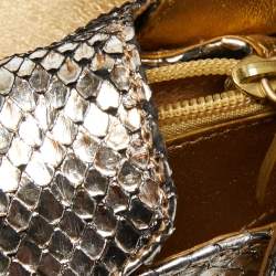Pre Owned Jimmy Choo Gold/Silver Snakeskin Small Tulita Shoulder Bag