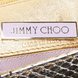 Pre Owned Jimmy Choo Gold/Silver Snakeskin Small Tulita Shoulder Bag