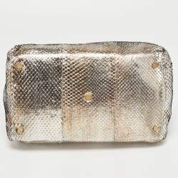 Pre Owned Jimmy Choo Gold/Silver Snakeskin Small Tulita Shoulder Bag