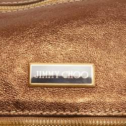 Pre Owned Jimmy Choo Metallic Brown Leather Mahala Bag