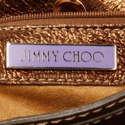 Pre Owned Jimmy Choo Metallic Brown Leather Mahala Bag