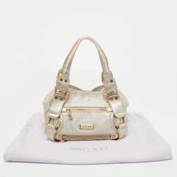Pre Owned Jimmy Choo Gold Leather Mahala Bag