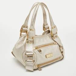 Pre Owned Jimmy Choo Gold Leather Mahala Bag