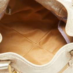 Pre Owned Jimmy Choo Gold Leather Mahala Bag