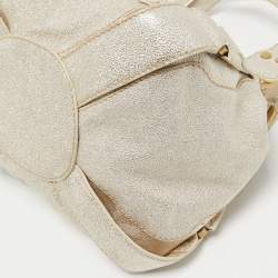 Pre Owned Jimmy Choo Gold Leather Mahala Bag