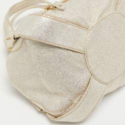 Pre Owned Jimmy Choo Gold Leather Mahala Bag