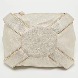 Pre Owned Jimmy Choo Gold Leather Mahala Bag