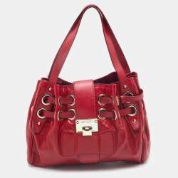Jimmy Choo Red Leather Ramona Shoulder Bag