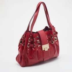 Jimmy Choo Red Leather Ramona Shoulder Bag