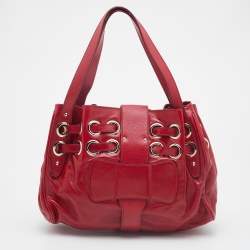 Jimmy Choo Red Leather Ramona Shoulder Bag