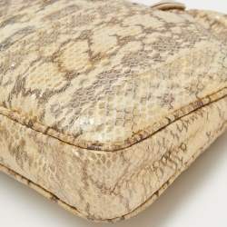 Jimmy Choo Gold Python Leather Clasps Clutch