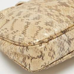 Jimmy Choo Gold Python Leather Clasps Clutch