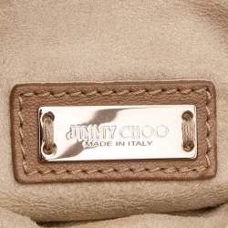Jimmy Choo Beige Leather Chandra Fold over Clutch