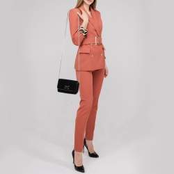 Pre Owned Jimmy Choo Blue Velvet Ruby Chain Crossbody Bag