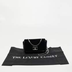 Pre Owned Jimmy Choo Blue Velvet Ruby Chain Crossbody Bag