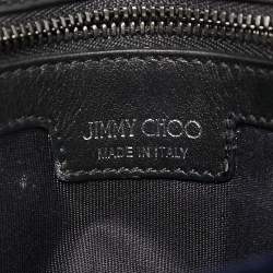 Pre Owned Jimmy Choo Blue Velvet Ruby Chain Crossbody Bag