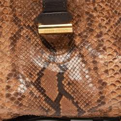 Jimmy Choo Brown Watersnake Leather Ayse Shoulder Bag