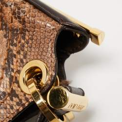 Jimmy Choo Brown Watersnake Leather Ayse Shoulder Bag