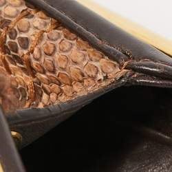 Jimmy Choo Brown Watersnake Leather Ayse Shoulder Bag