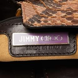 Jimmy Choo Brown Watersnake Leather Ayse Shoulder Bag