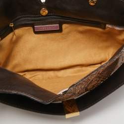 Jimmy Choo Brown Watersnake Leather Ayse Shoulder Bag