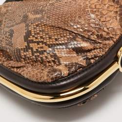 Jimmy Choo Brown Watersnake Leather Ayse Shoulder Bag