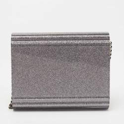 Pre Owned Jimmy Choo Light Purple Acrylic and Leather Candy Chain Clutch