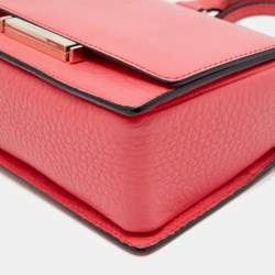 Pre Owned Jimmy Choo Peach Pink Leather Top Handle Bag